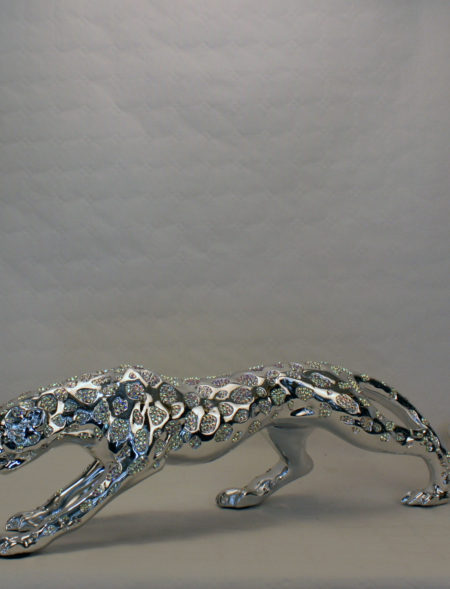 Leopard - Sølv med diamanter - Stor - 1